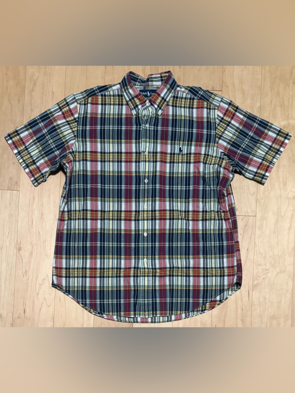 Polo Ralph Lauren Lightweight S/S Button Down Shirt Madras Plaid Pony Men’s L